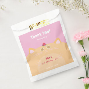 Sachets En Papier Sac de fête en forme de chat avec chapeau de fête