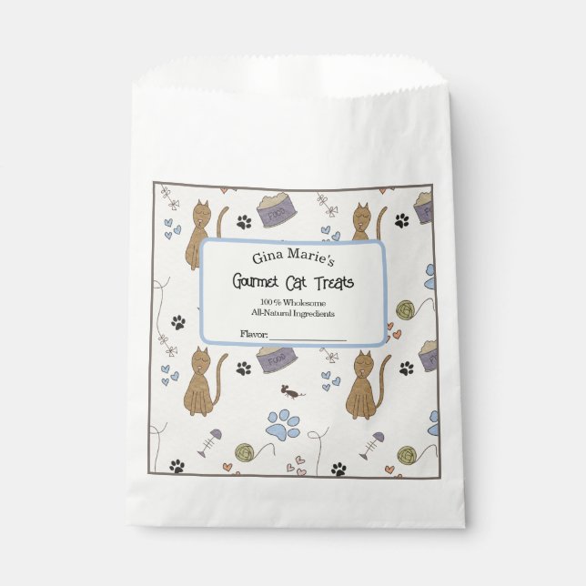 Sachets En Papier Sac de friandises pour chat mignon (Devant)