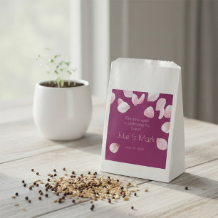 Sachets En Papier Sac de graines de mariage aux pétales roses romant
