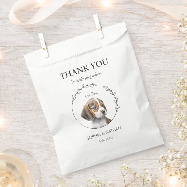 Sachets En Papier Sac de Mariage de chien Beagle simple Merci Favori (Coupé)