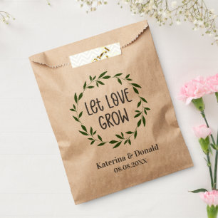 Sachets En Papier Sac de mariage de graines Rustic Let Love Grow