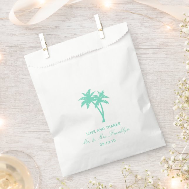 Sachets En Papier Sac de mariage favori de la plage de palmiers trop (Coupé)