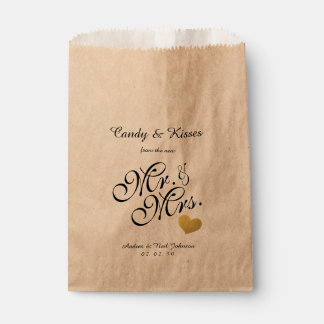 Sachets En Papier Sac de mariage préféré | Candy Kisses Mr. & Mme