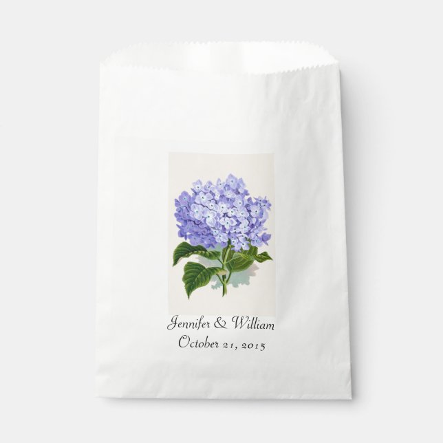 Sachets En Papier Sac de mariage préféré de l'Hydrangée violette (Devant)