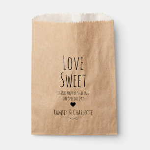 Sachets En Papier Sac de mariage préféré L'amour est doux