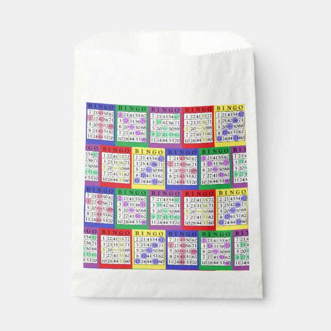 Sachets En Papier Sac de préférence de la partie de la carte BINGO v (Devant)