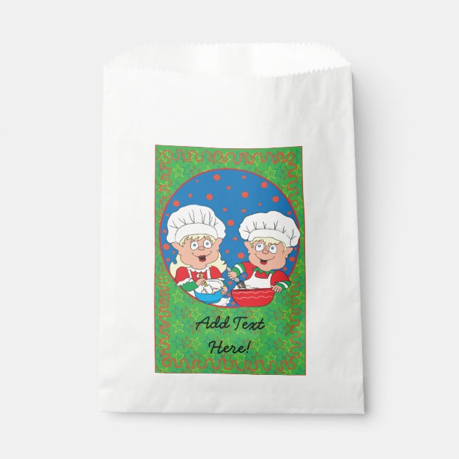Sachets En Papier Sac de préférence personnalisé de Noël (Devant)