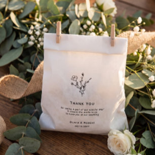 Sachets En Papier Sac de Remerciement de Mariage Floral Rustique