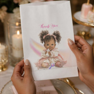 Sachets En Papier Sac de Remerciement pour Bébé Fille Afro-Américain