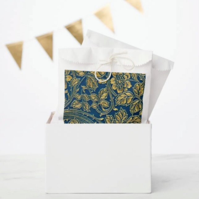 Sachets En Papier Sac Élégance Fleur d'Or (Favor Bag Dimensions: 5.75”x8” sold in sets of 50. 

)
