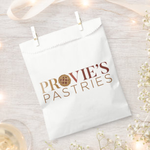 Sachets En Papier Sac en faveur du logo de Provie's Pastries