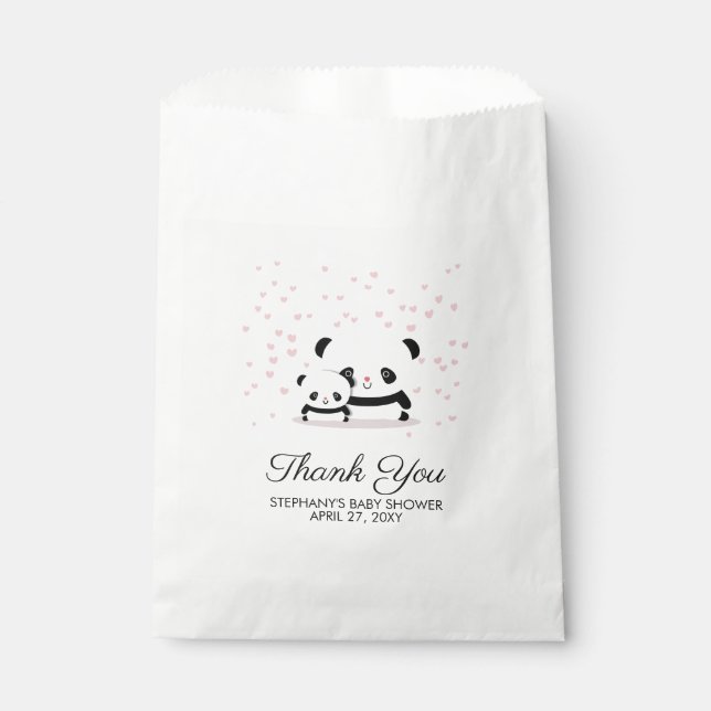 Sachets En Papier Sac en Merci de Baby shower Panda élégant (Devant)