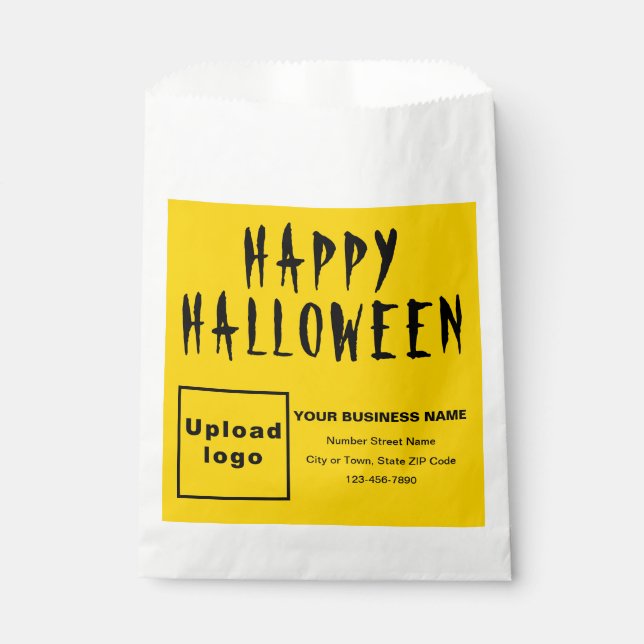 Sachets En Papier Sac en papier Arrière - plan jaune Halloween (Devant)
