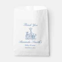 Sac en papier Baby Blue Toile Safari pour cadeau d