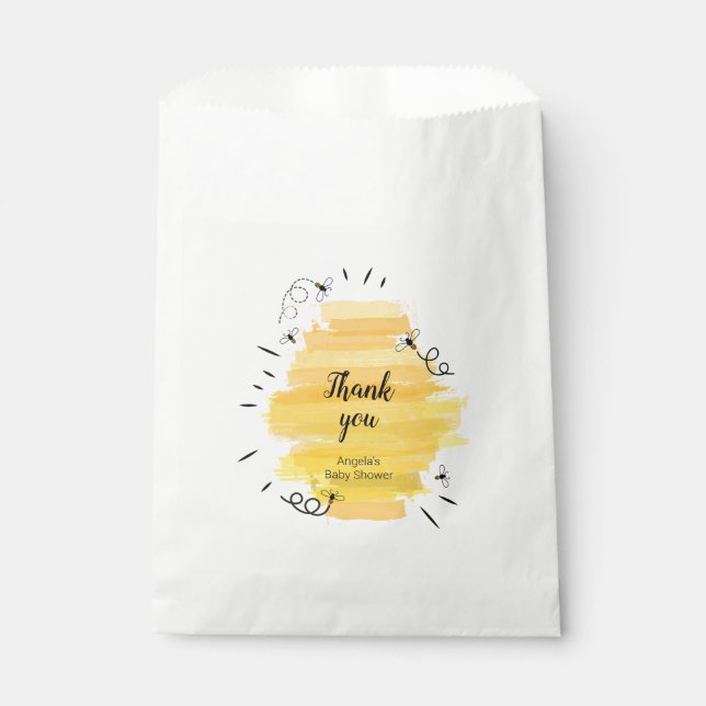 Sachets En Papier Sac en papier Bee Custom Merci Kraft (Devant)