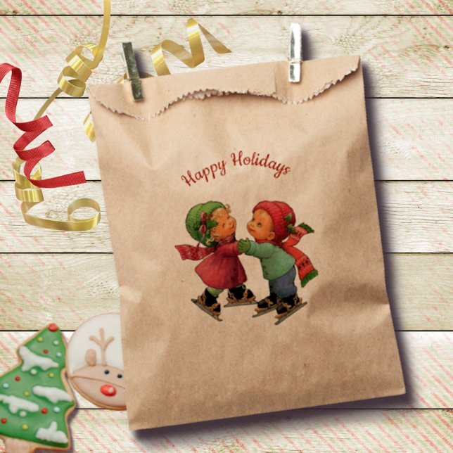 Sachets En Papier Sac en papier de patinage sur glace de Noël mignon (Créateur téléchargé)