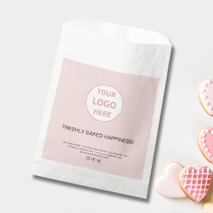 Sachets En Papier Sac en papier rose de boulangerie avec logo person