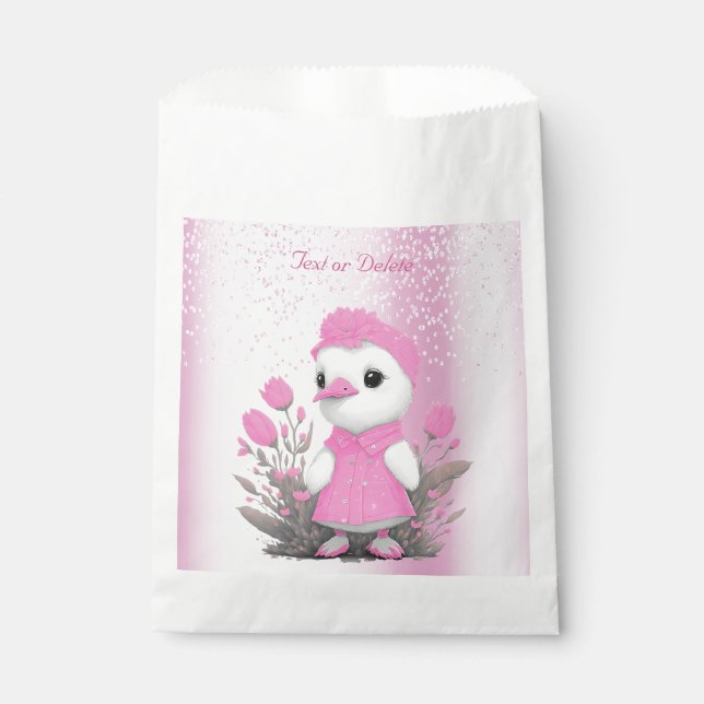 Sachets En Papier Sac Faveur Canard Rose (Devant)