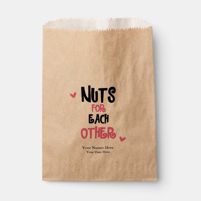 Sachets En Papier Sac Faveur Mariage Personnalisé - Favoris Rustique (Devant)