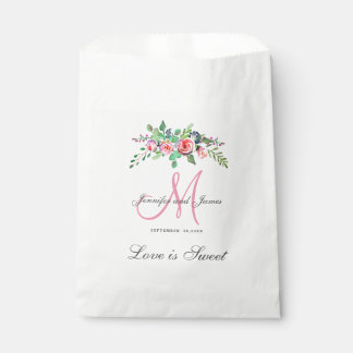 Sachets En Papier Sac Faveur Mariage Personnalisé - Monogramme Flora