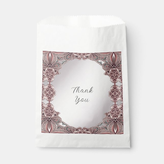 Sachets En Papier Sac Faveur Ornementale Rose (Devant)