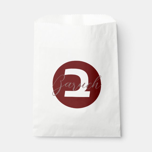 Sachets En Papier Sac Faveur Parti Upsherin customisé (Devant)