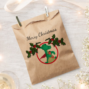 Sachets En Papier Sac Favor - Photo Cercle avec Branches de Houx