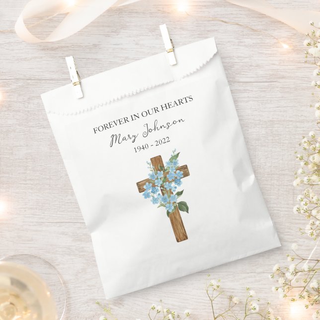 Sachets En Papier Sac Forget-me-not pour funérailles (Coupé)