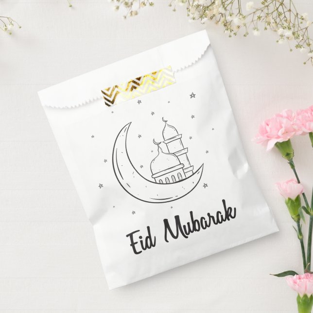 Sachets En Papier Sac goodie de l'Aïd moderne Moubarak mignonne (Scellé)