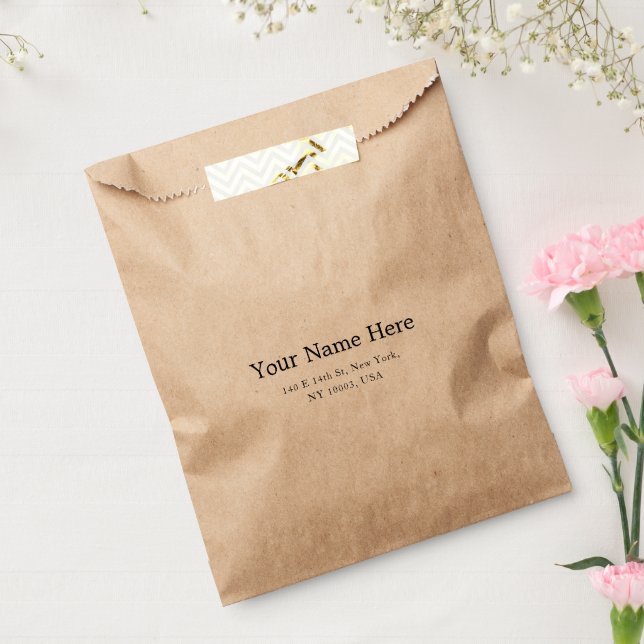 Sachets En Papier Sac Kraft Moderne pour Faveur avec Texte Personnal (Scellé)