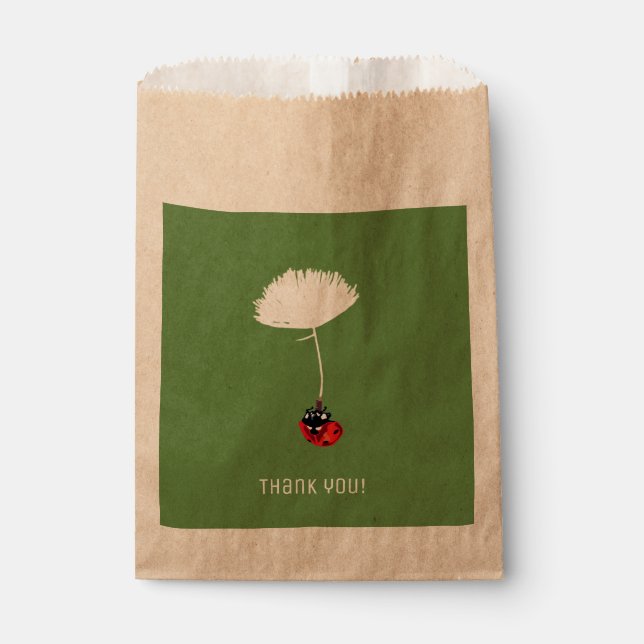 Sachets En Papier Sac Merci Favor, vol Ladybug (Devant)