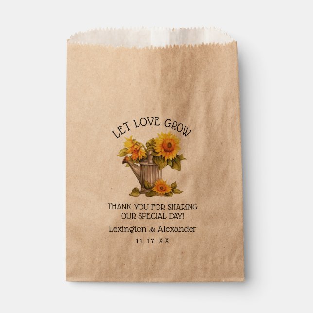 Sachets En Papier Sac Pour Graines De Tournesol Mariage Invité Favor (Devant)