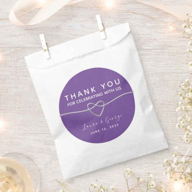 Sachets En Papier Sac simple de mariage violet (Coupé)
