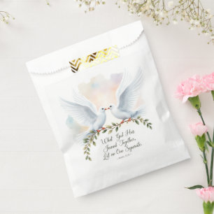 Sachets En Papier Sac Watercolor Doves Mark 10:9 Favor