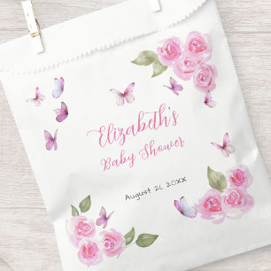 Sachets En Papier Sachet de Faveur de Baby Shower Papillon Rose Joli