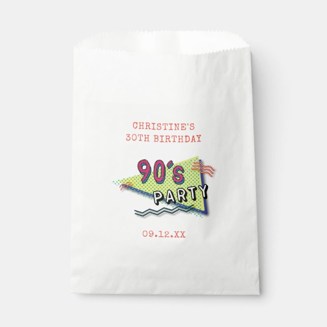 Sachets En Papier Sachets FÊTE DES ANNÉES 90 Motifs Favoriser les sa (Devant)