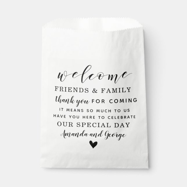 Sachets En Papier Sacoche de faveur de mariage personnalisé merci (Devant)