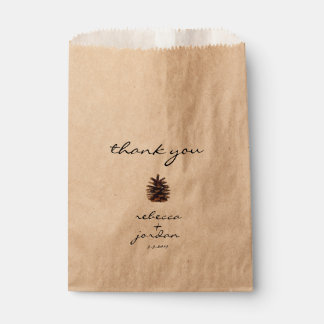 Sachets En Papier Sacs-cadeaux de Merci de pin rustique