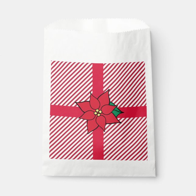 Sachets En Papier Sacs-cadeaux de Noël pour poinsettias (Devant)