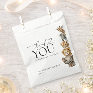 Sachets En Papier Safari Animaux Baby shower moderne