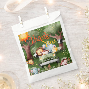 Sachets En Papier Safari Animaux Baby shower personnalisé