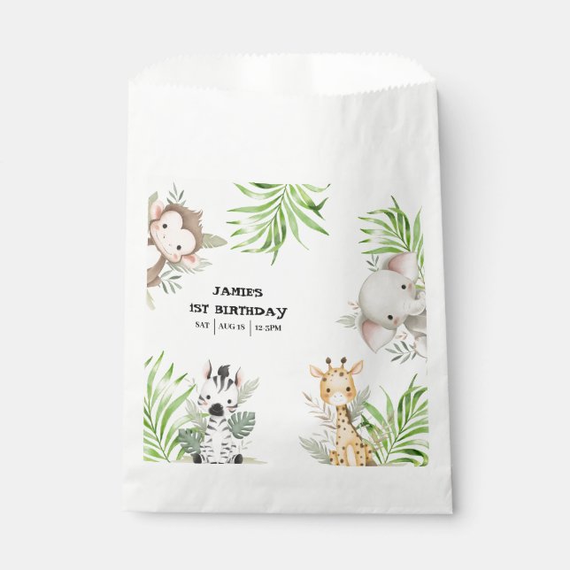 Sachets En Papier Safari Aventure Anniversaire (Devant)