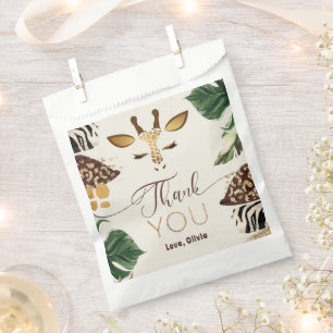 Sachets En Papier Safari Wild One 1er Anniversaire or merci