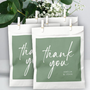 Sachets En Papier Sage Green Script Baby Shower Merci