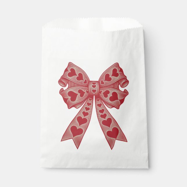 Sachets En Papier Saint Valentin Coeur Coquette arc Retro Valentine (Devant)