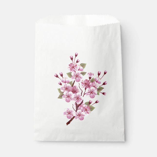 Sachets En Papier Sakura rose sur la peinture Arrière - plan (Devant)
