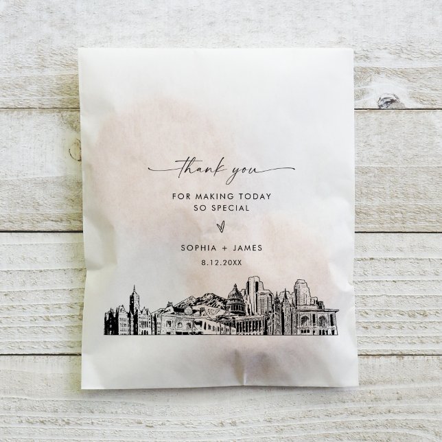 Sachets En Papier Salt Lake City Skyline Mariage Merci (Créateur téléchargé)