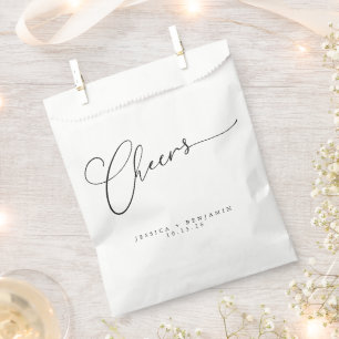 Sachets En Papier Salutations minimum noir blanc Script personnalisé