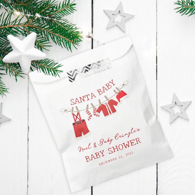 Sachets En Papier Santa Baby Fête de Bébé de Noël (Créateur téléchargé)