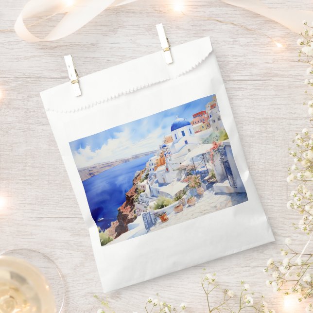Sachets En Papier Santorin Oia (Coupé)